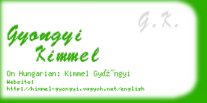 gyongyi kimmel business card